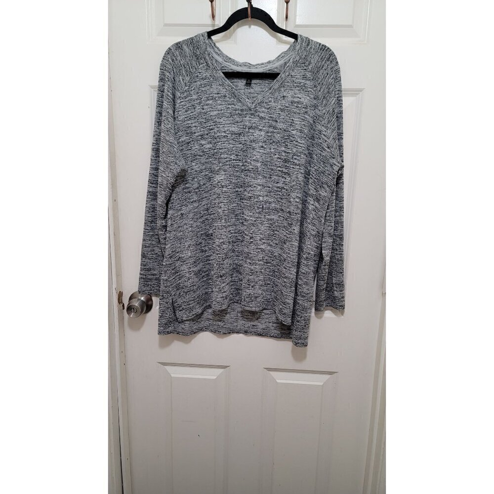 Banana Republic Top Womens‎ XL Grey Space Dye V-Neck Long Sleeve Knit Pullover